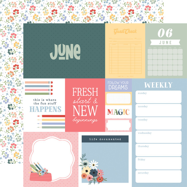 One Day At A Time: June 12x12 Patterned Paper