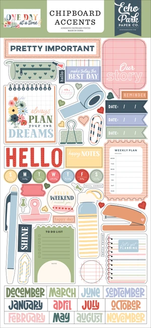 One Day At A Time 6x13 Chipboard Accents
