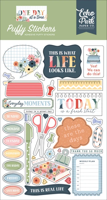 One Day At A Time Puffy Stickers