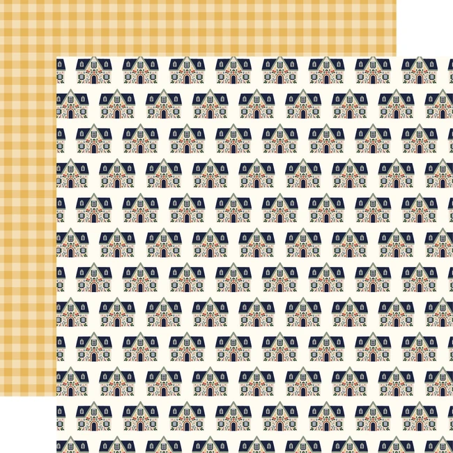 Welcome Home: Folk Art Homes 12x12 Patterned Paper