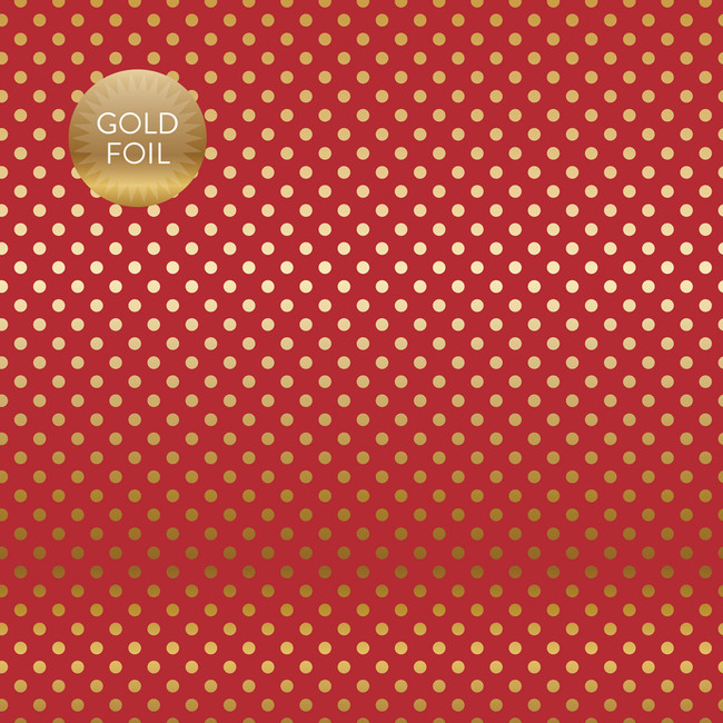 Red Gold Foil 12x12 Patterned Paper