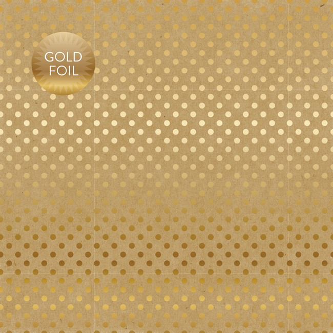 Kraft Gold Foil 12x12 Patterned Paper