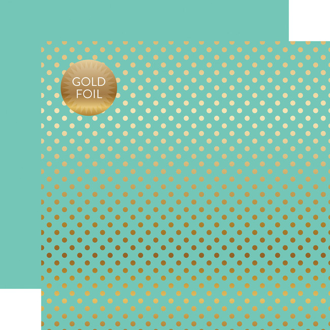 Gold Foil Mint 12x12 Patterned Paper