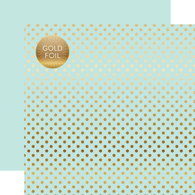 Gold Foil Lt. Mint 12x12 Patterned Paper