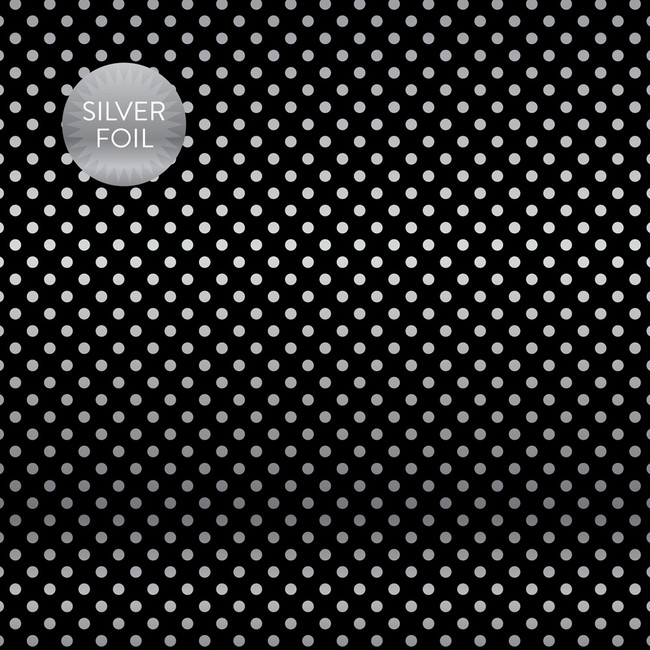 Black Silver Foil 12x12 Patterned Paper