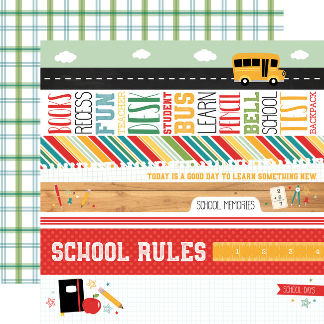Back to School: Border Strips 12x12 Patterned Paper