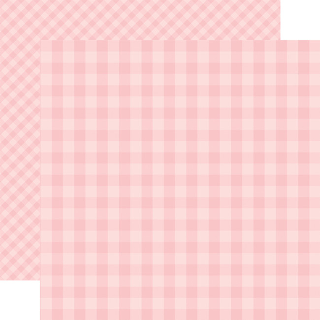 Gingham: Strawberry Gingham 12x12 Patterned Paper