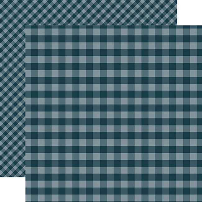 Gingham: Navy Gingham 12x12 Patterned Paper