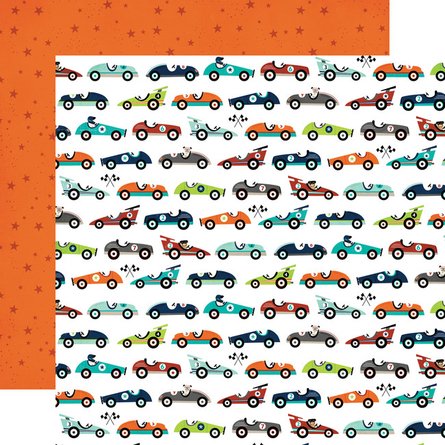 Imagine That Boy: Car Race 12x12 Patterned Paper