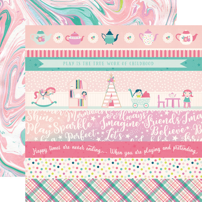 Imagine That Girl: Border Strips 12x12 Patterned Paper