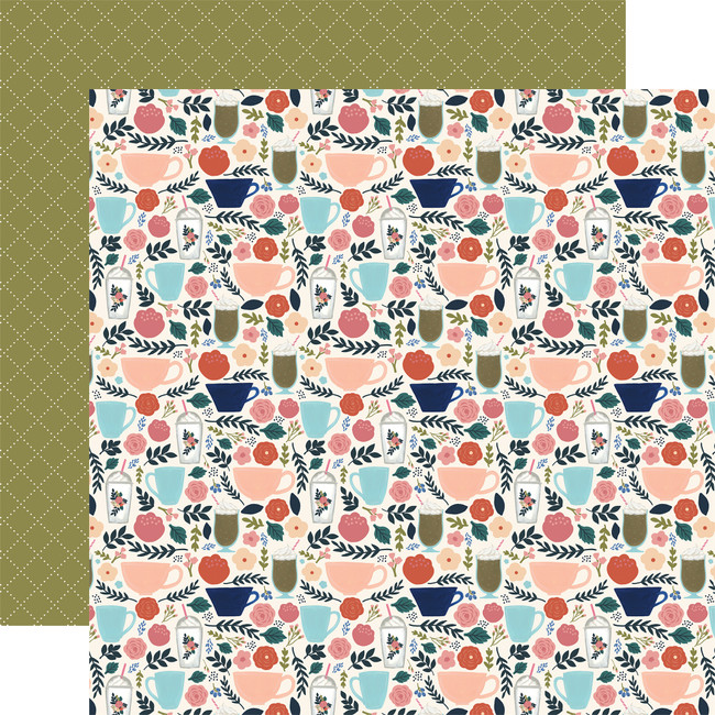 Coffee: Coffee Cups 12x12 Patterned Paper
