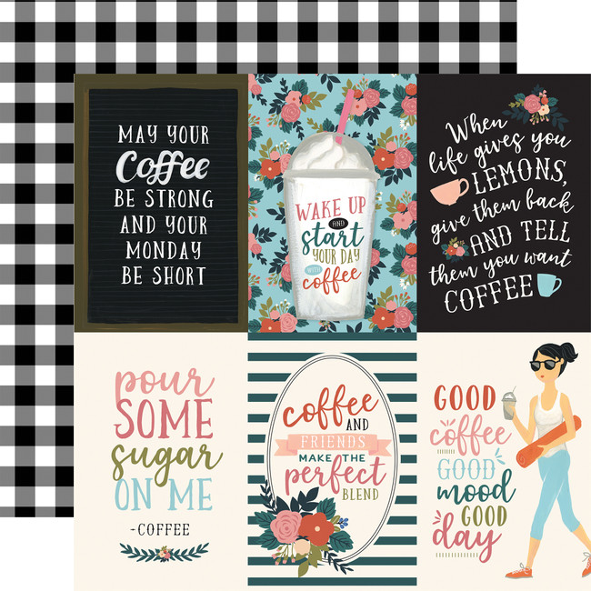 Coffee: 4x6 Vertical Journaling Cards 12x12 Patterned Paper