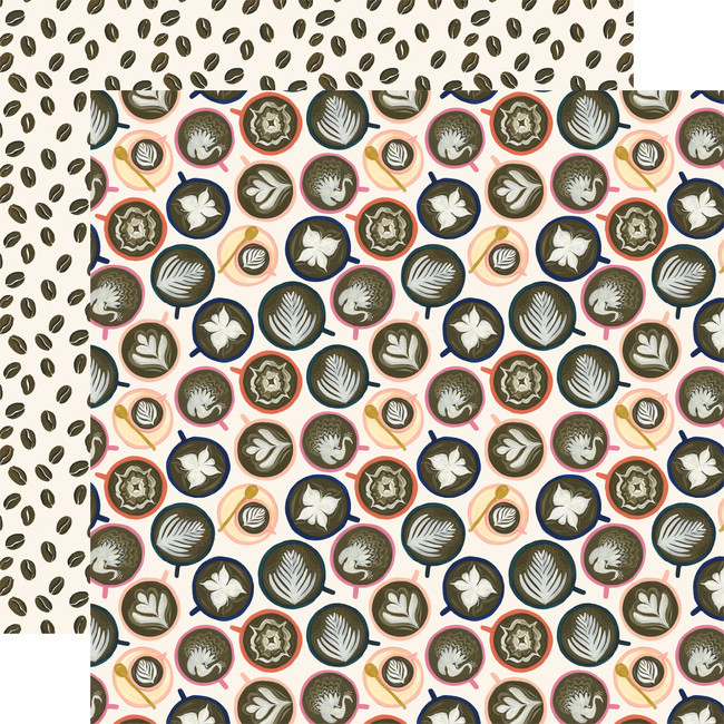 Coffee: Cappuccino Cups 12x12 Patterned Paper