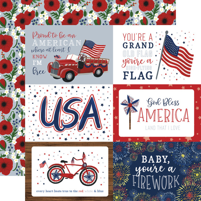 America The Beautiful: 4x6 Journaling Cards 12x12 Patterned Paper