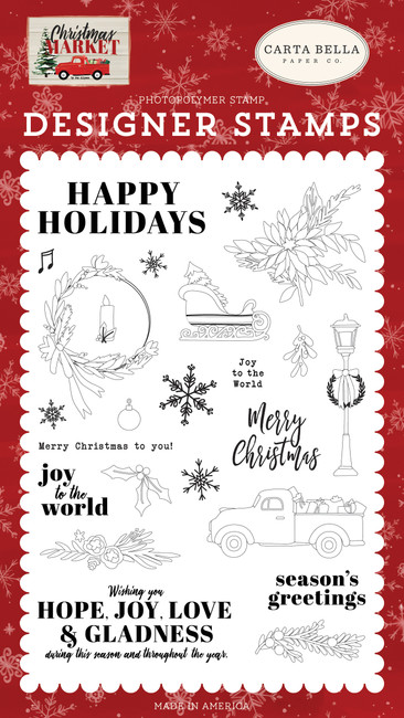 Christmas Market: Happy Holidays Stamp