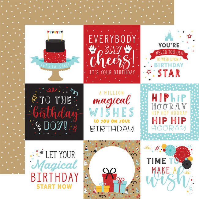Magical Birthday Boy: 4x4 Journaling Cards 12x12 Patterned Paper