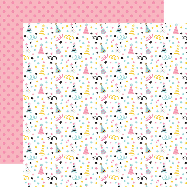 Magical Birthday Girl: Party Hats 12x12 Patterned Paper