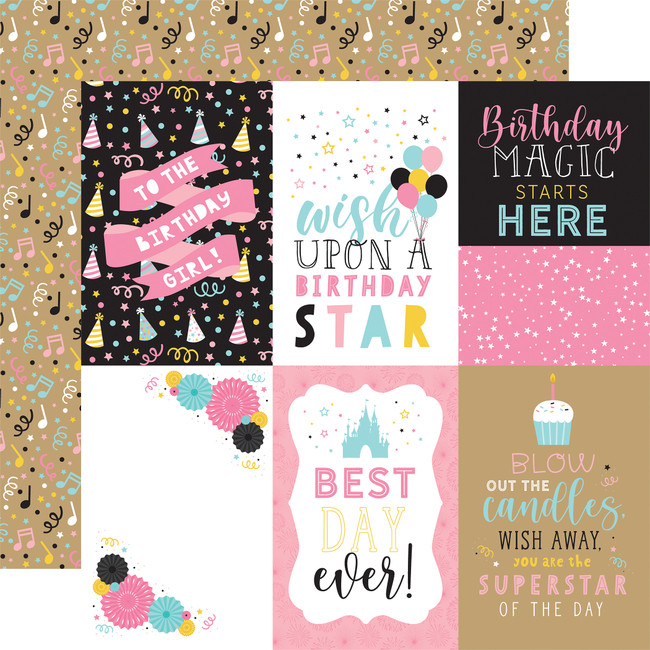 Magical Birthday Girl: 4x6 Journaling Cards 12x12 Patterned Paper