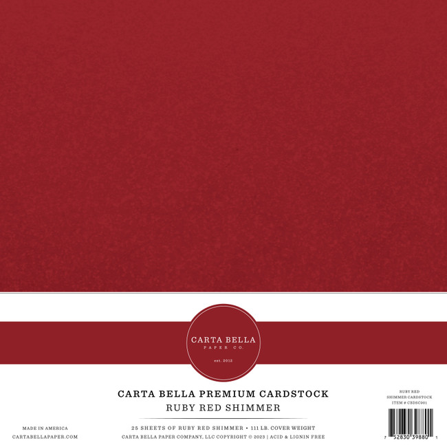 Carta Bella: Shimmer Paper - 92lb Cardstock - 12x12 sheets - Light