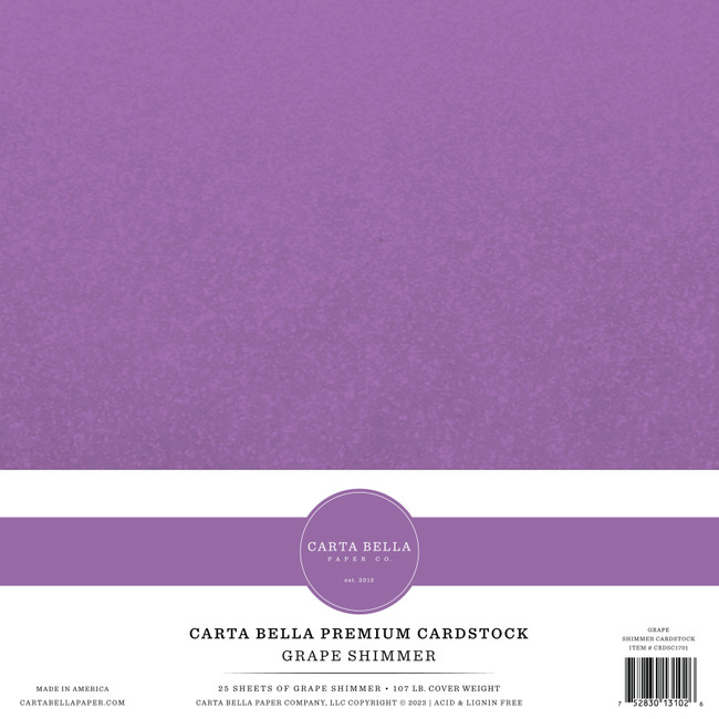 Carta Bella Shimmer Cardstock - Pewter - 92lb. Cover – Cheap