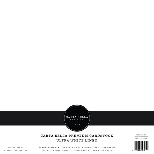 Ultra White Linen 80# Cardstock