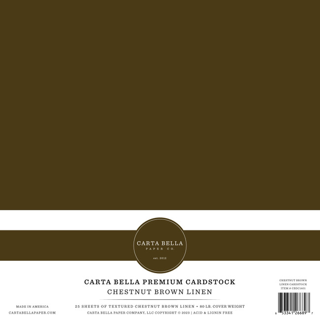 Chestnut Brown Linen 80# Cardstock
