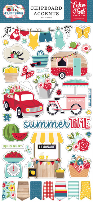 SOS241021 - A Slice of Summer 6x13 Chipboard Accents