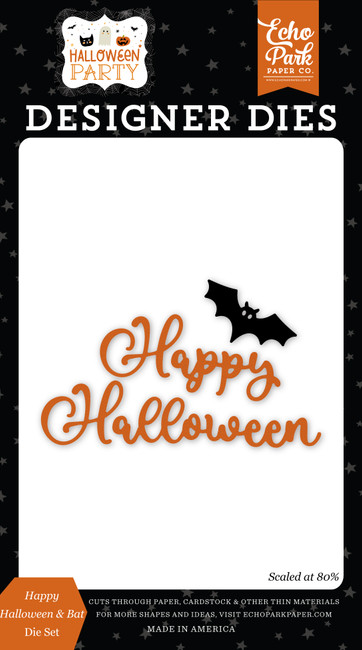 Halloween Party: Happy Hallowen & Bat Small Die Set