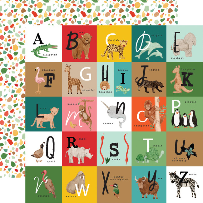 Animal Kingdom: Alphabet Squares 12x12 Patterned Paper