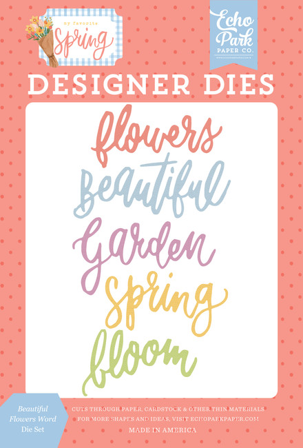 My Favorite Spring: Beautiful Flowers Word Large Die Set