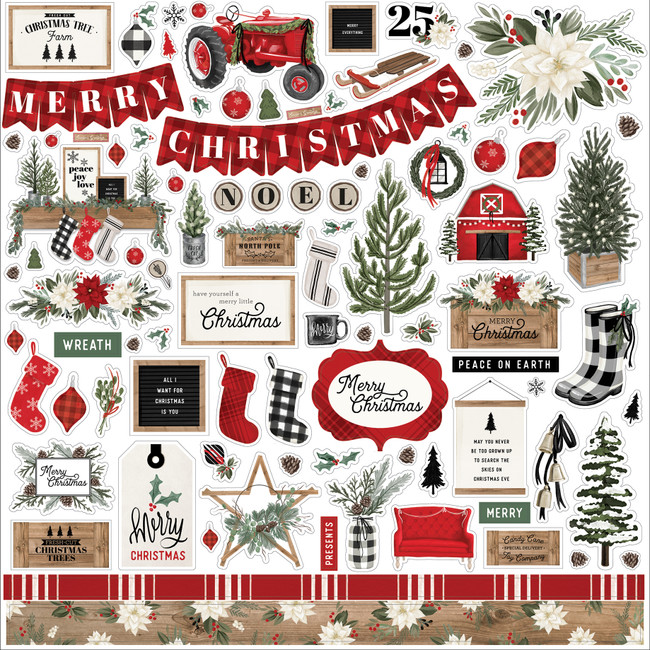 Farmhouse Christmas Element Sticker
