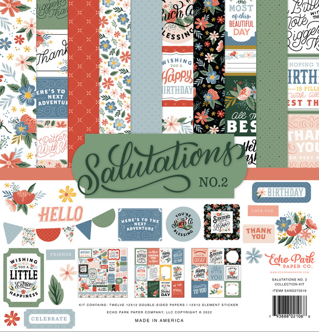 Salutations Christmas Cardstock Stickers 12X12-Elements - 793888026209