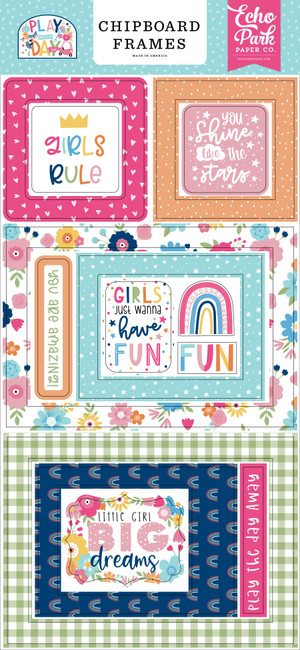 Play All Day Girl 6x13 Chipboard Frames