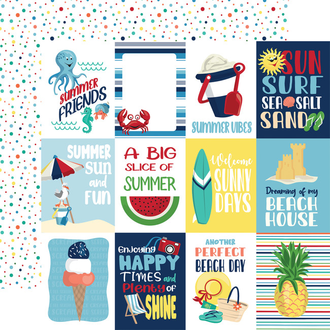 Beach Party: 3x4 Journaling Cards 12x12 Patterned Paper