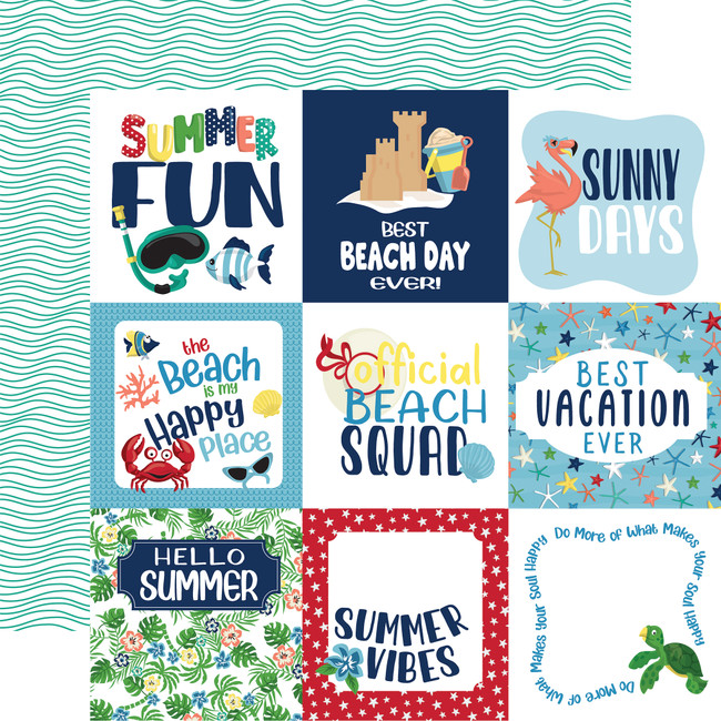 Beach Party: 4x4 Journaling Cards 12x12 Patterned Paper