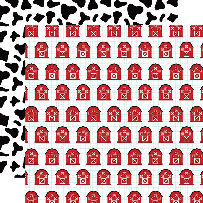 Fun On The Farm: Red Barns 12x12 Patterned Paper