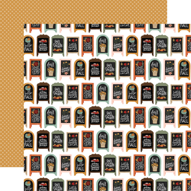 Welcome Fall: Hello Fall Signs 12x12 Patterned Paper