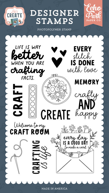 Let's Create: Crafty and Happy Stamp Set