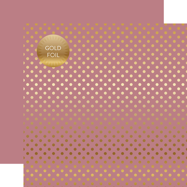 Spring Gold Foil Dot - Mauve 12x12 Patterned Paper