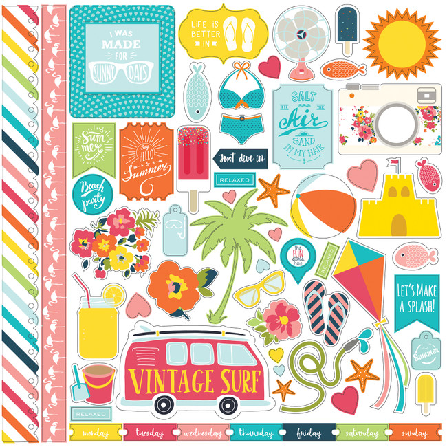 Summer Party Element Sticker Sheet