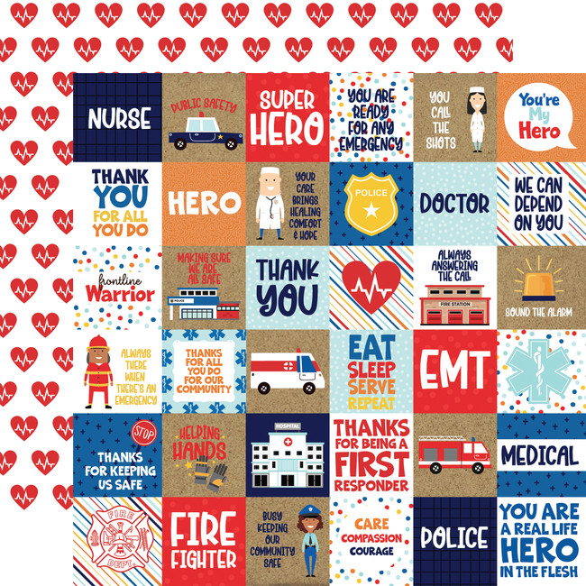 First Responder: Journaling Cards 12x12 Patterned Paper