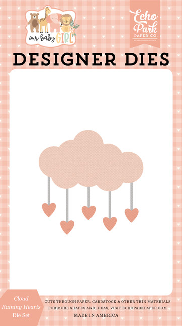 Our Baby Girl: Cloud Raining Hearts Small Die Set