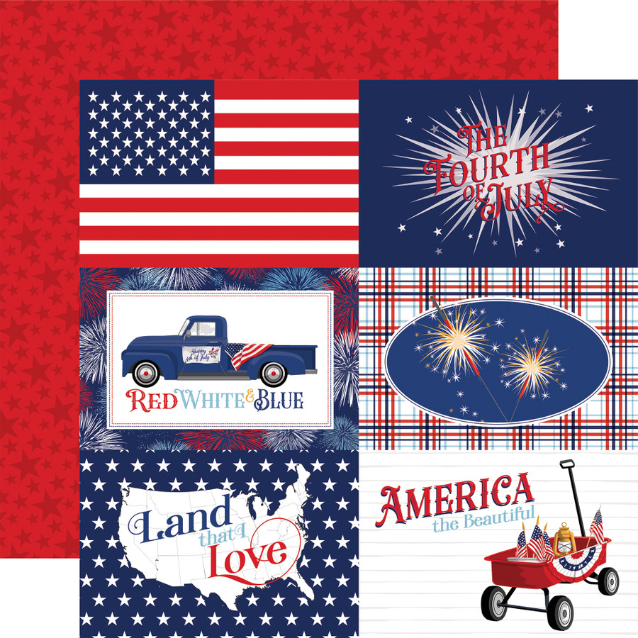 Fourth Of July: 6x4 Journaling Cards 12x12 Patterned Paper