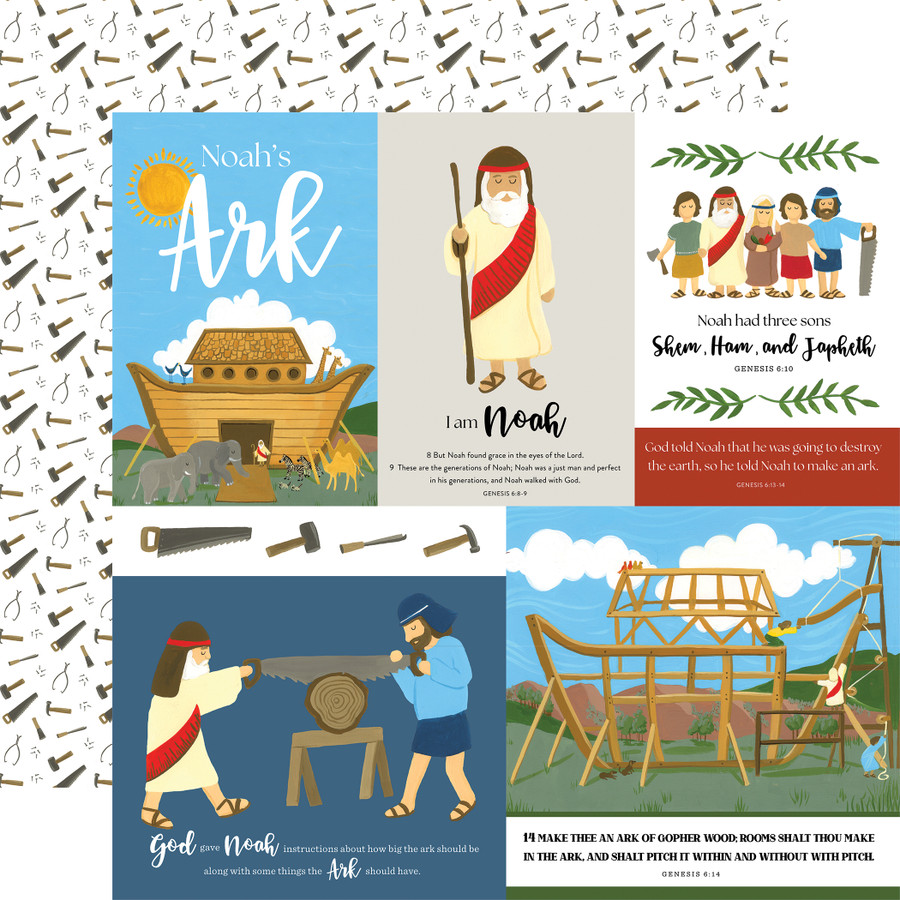 Bible Stories: Noah's Ark: Multi Journaling Cards 12x12 Patterned Paper