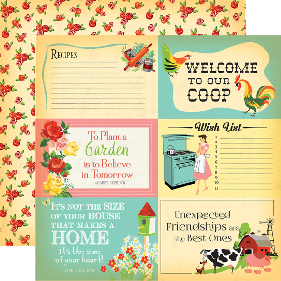 Country Kitchen: 4x6 Journaling Cards 12x12 Patterned Paper