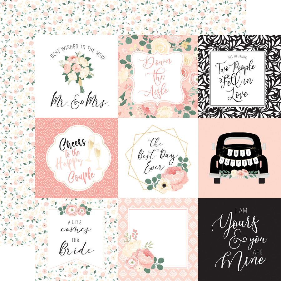 Wedding: 4x4 Journaling Cards 12x12 Patterned Paper