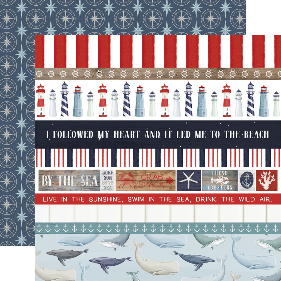 By the Sea: Border Strips 12x12 Patterned Paper