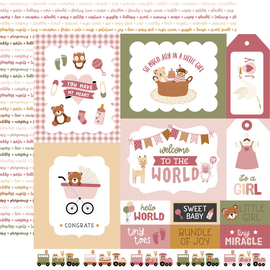 Special Delivery Baby Girl: Multi Journaling Cards 12x12 Patterned Paper