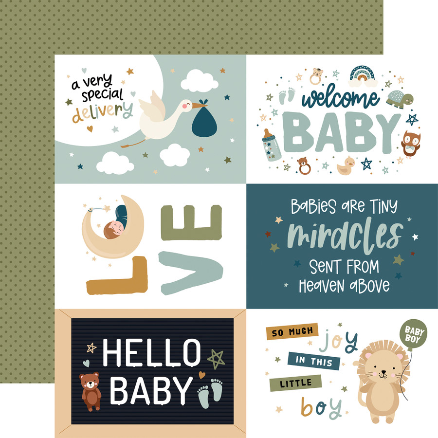Special Delivery Baby Boy: 6x4 Journaling Cards 12x12 Patterned Paper