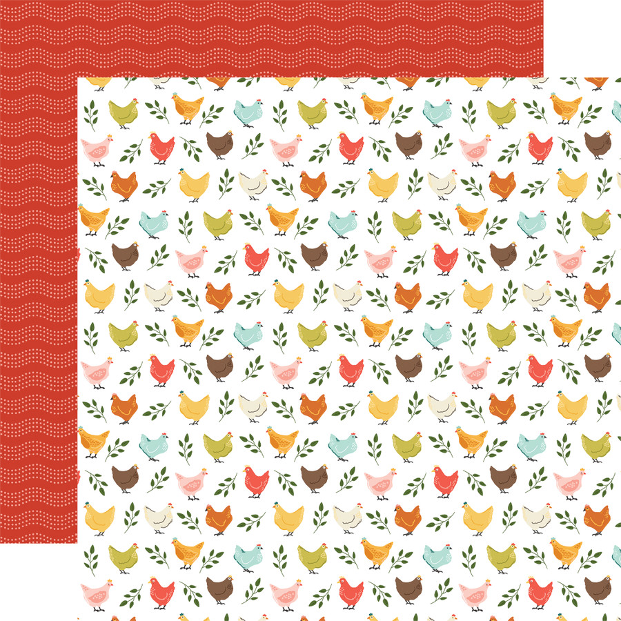 Sunflower Summer: Chicken Friends 12x12 Patterned Paper